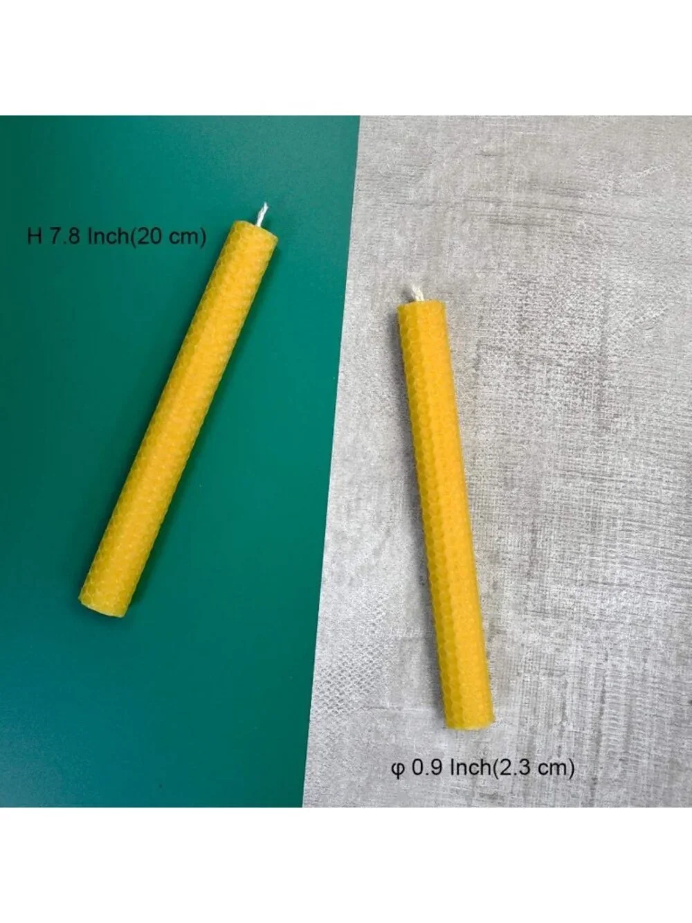 Natural Beeswax Taper Candles - 8 Inch, 12 Pack, Smokeless & Dripless, Perfect